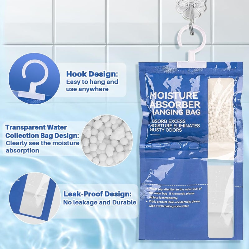 Rainflow Moisture Absorbers - 4 Packs Hanging Closet Dehumidifier Bags Moisture Absorber Closet Moisture Absorbers Bags Desiccant Bags for Home Closet Wardrobe Bedroom Bathroom Basement Cars RV - Image 3